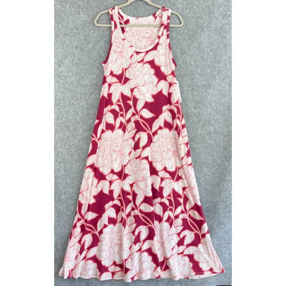 Soft Surroundings Santiago Song Dress Womens Medium Floral Tropical Resort NEW